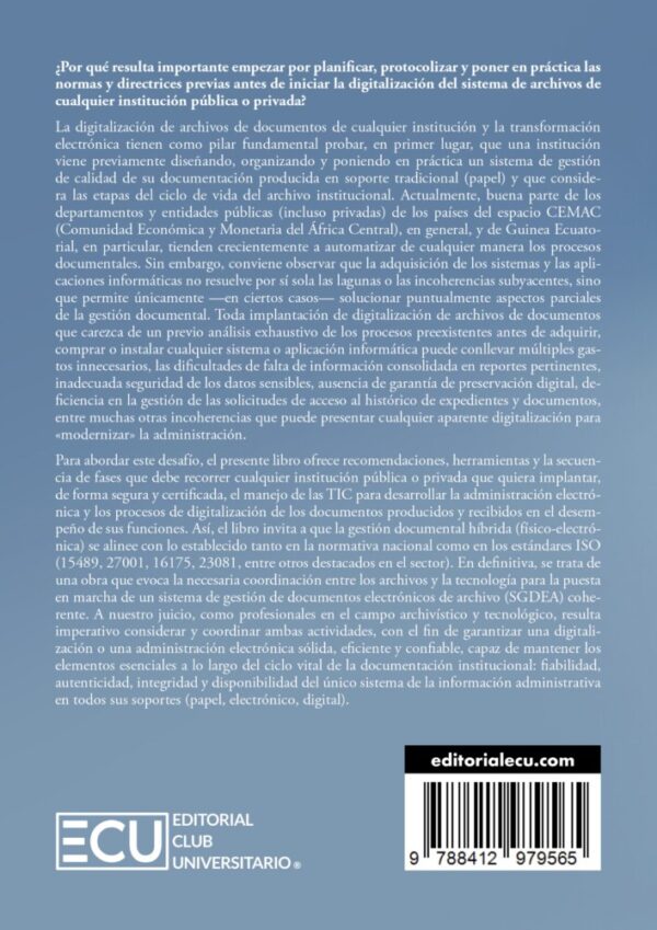 Implantación de administración electrónica. Digitalización certificada del sistema de archivos de documentos de un país en desarrollo - Imagen 2